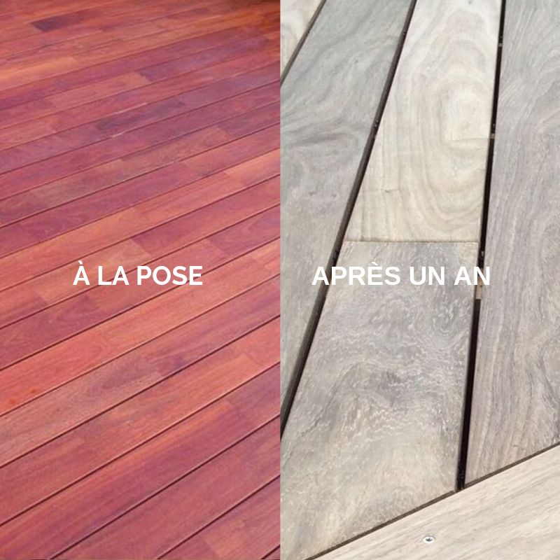 Terrasse bois padouk avec clips Befix